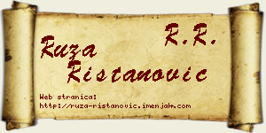 Ruža Ristanović vizit kartica